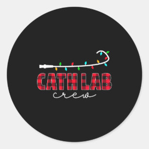 Cath Lab Crew Cardiology Nurse Rad Tech Christmas  Classic Round Sticker