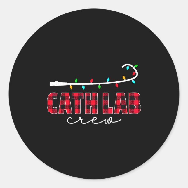 Cath Lab Crew Cardiology Nurse Rad Tech Christmas  Classic Round Sticker (Front)