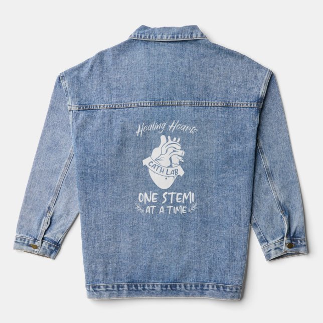 Cath Lab Nursing Catheter Laboratory Nurse  Denim Jacket (Back)