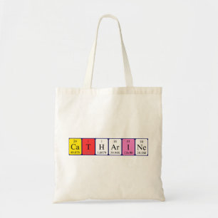 Catharine periodic table name tote bag