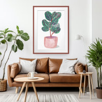 Cathathea Potted Prayer Plant Watercolor Art