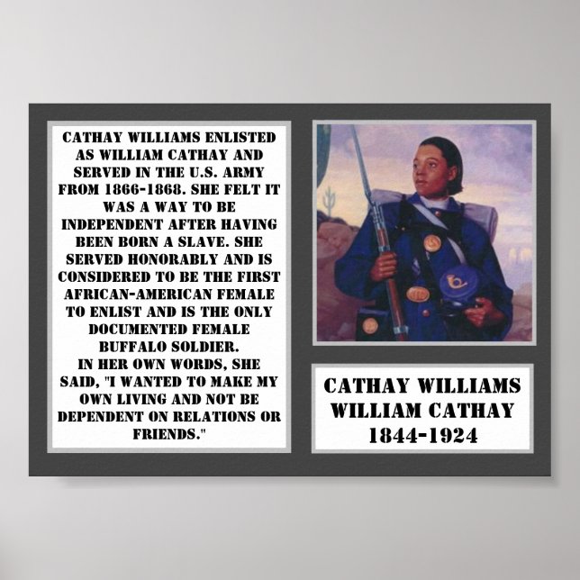 Cathay Williams Buffalo Soldier First Woman Army Poster (Front)