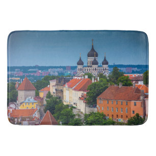 Cathedral and Cityscape Estonia Bath Mat