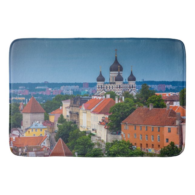 Cathedral and Cityscape | Estonia Bath Mat (Front)