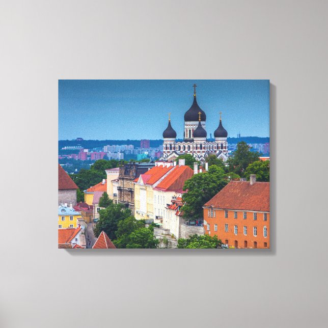 Cathedral and Cityscape | Estonia Canvas Print (Front)