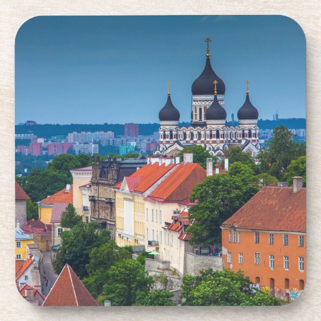 Cathedral and Cityscape | Estonia Coaster (Front)