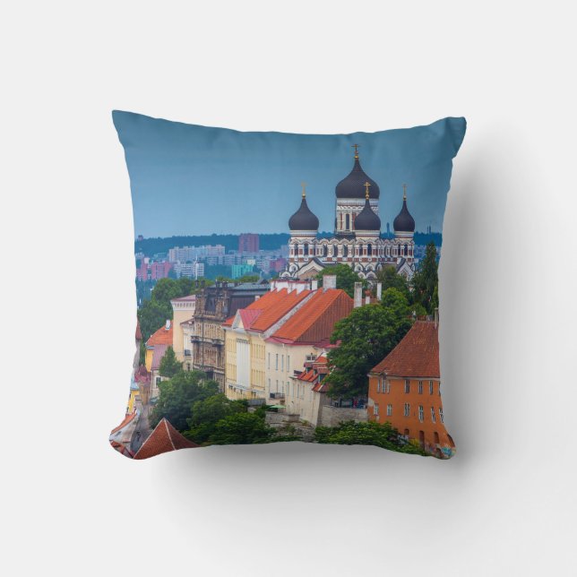 Cathedral and Cityscape | Estonia Cushion (Front)