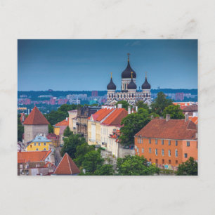 Cathedral and Cityscape Estonia Postcard