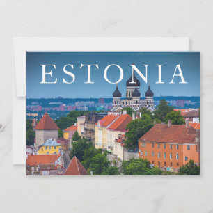 Cathedral and Cityscape Estonia Thank You Card