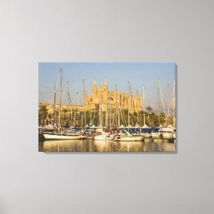 Cathedral and marina, Palma, Mallorca, Spain 2 Canvas Print