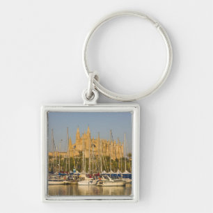 Cathedral and marina, Palma, Mallorca, Spain 2 Key Ring
