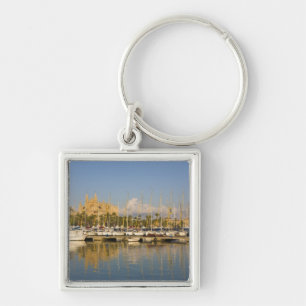 Cathedral and marina, Palma, Mallorca, Spain Key Ring