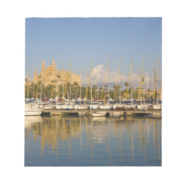 Cathedral and marina, Palma, Mallorca, Spain Notepad (Front)