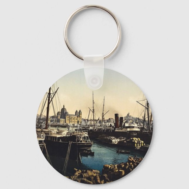Cathedral and Notre Dame de la Garde, Marseilles, Key Ring (Front)