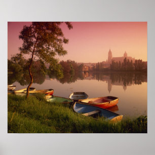 Cathedral and River Tormes, Salamanca, Castile Poster