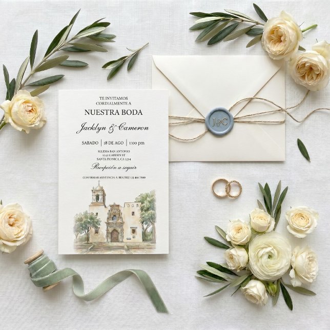Cathedral church Spanish Wedding Invitation (Creator Uploaded)