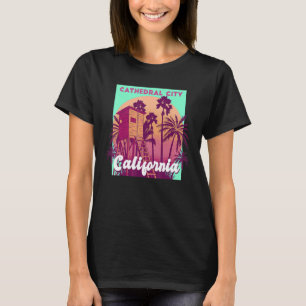 Cathedral City California palm tree beach retro vi T-Shirt