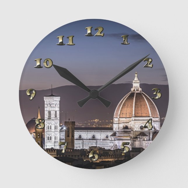 Cathedral - Florance Italy Round Clock (Front)
