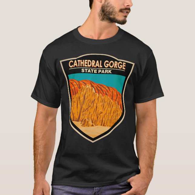 Cathedral Gorge State Park Nevada Badge T-Shirt (Front)
