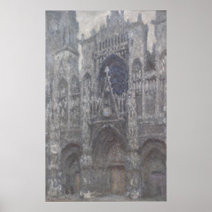 Cathedral in Rouen Portal Grey Weather by Monet Poster