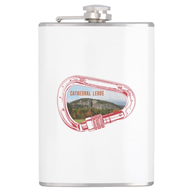 Cathedral Ledge Climbing Carabiner Hip Flask (Front)