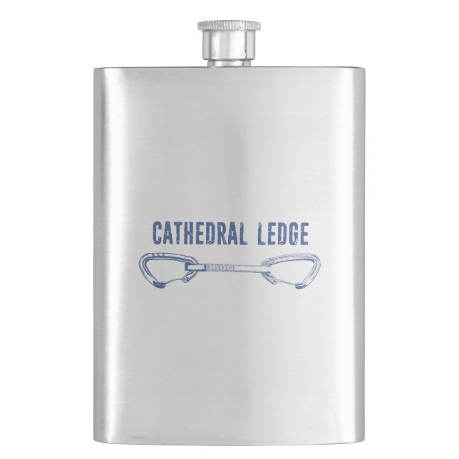 Cathedral Ledge Climbing Quickdraw Hip Flask (Front)