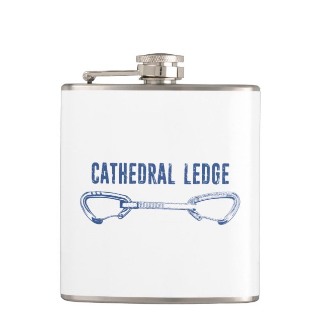 Cathedral Ledge Climbing Quickdraw Hip Flask (Front)