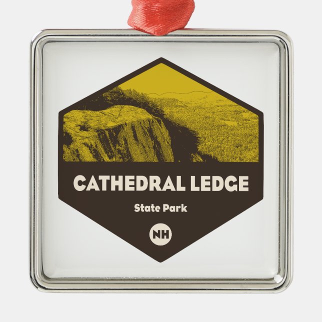 Cathedral Ledge State Park New Hampshire Metal Tree Decoration (Front)