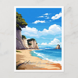 Cathedral Marine Cove Artwork Travel Illustration Postcard