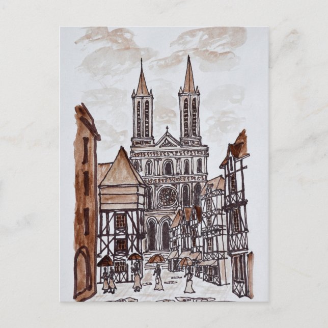Cathedral & Norman Houses | Quimper, France Postcard (Front)