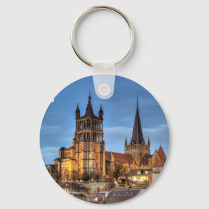 Cathedral Notre Dame of Lausanne, Switzerland, HDR Key Ring