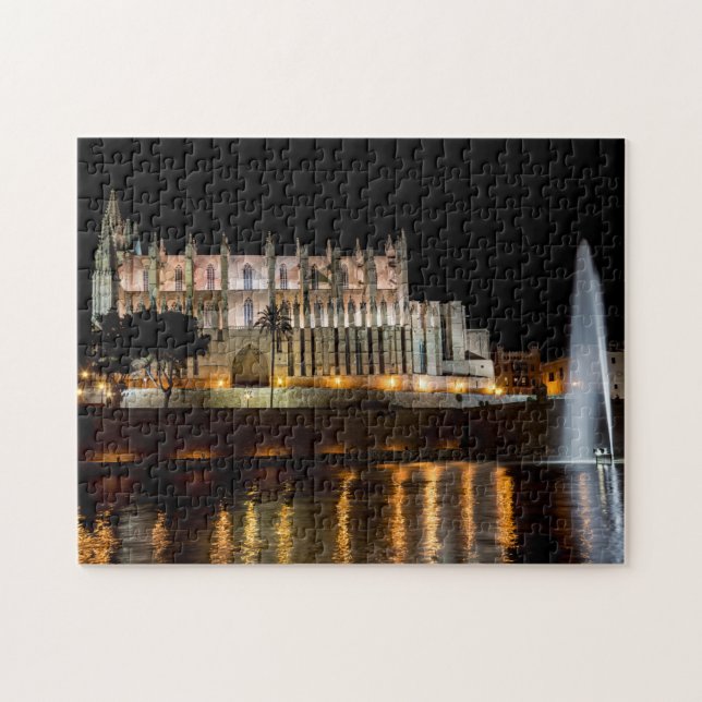 Cathedral of Palma de Mallorca at night - Spain Jigsaw Puzzle (Horizontal)