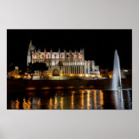 Cathedral of Palma de Mallorca at night - Spain