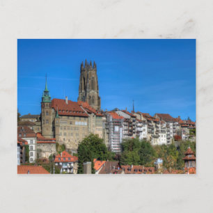 Cathedral of St. Nicholas in Fribourg, Switzerland Postcard