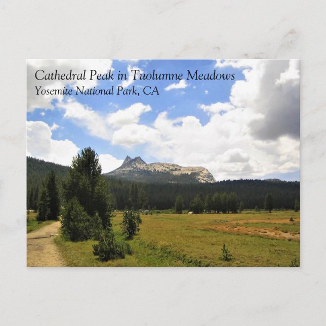 Cathedral Peak in Tuolumne Meadows, Yosemite, CA P Postcard (Front)