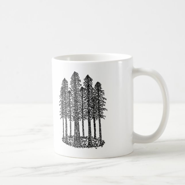 Cathedral Ring (Coastal Redwoods Sketch) Coffee Mug (Right)