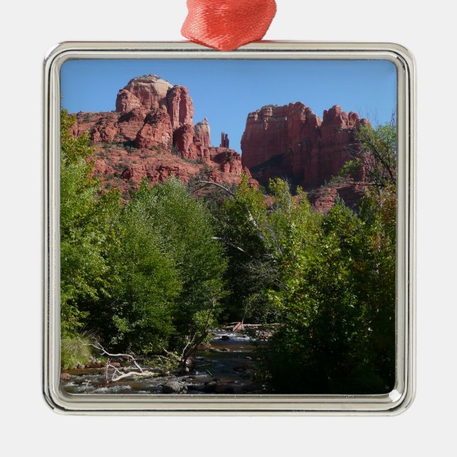 Cathedral Rock and Stream in Sedona Arizona Metal Tree Decoration (Front)