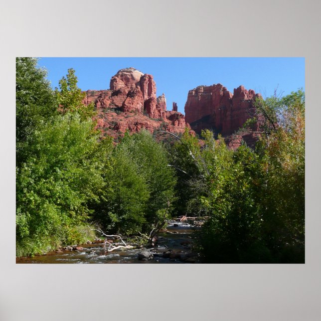 Cathedral Rock and Stream in Sedona Arizona Poster (Front)
