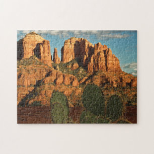 Cathedral Rock at Sunset from Secret Canyon Jigsaw Puzzle
