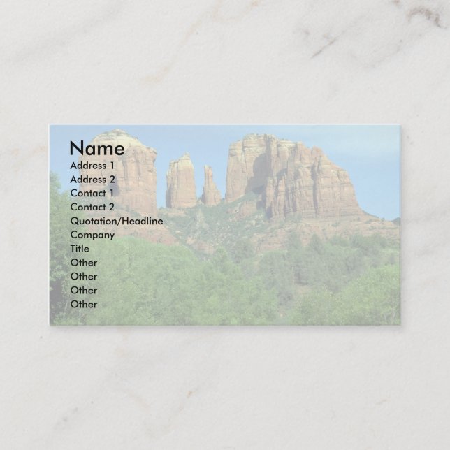 Cathedral Rock near Sedona, Arizona Business Card (Front)