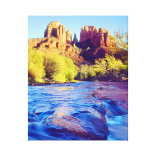 Cathedral Rock reflecting in Oak Creek, Arizona Canvas Print