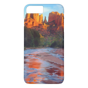 Cathedral Rock reflecting in Oak Creek at Sunset Case-Mate iPhone Case