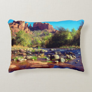 Cathedral Rock reflecting in Oak Creek Decorative Cushion