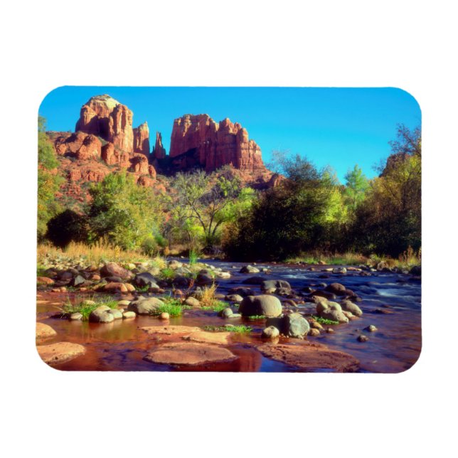 Cathedral Rock reflecting in Oak Creek Magnet (Horizontal)