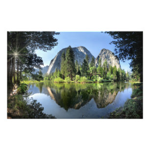 Cathedral Rocks Over the Merced River - Yosemite Photo Print