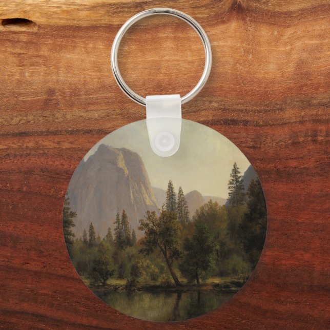 Cathedral Rocks, Yosemite Valley Albert Bierstadt Key Ring (Front)