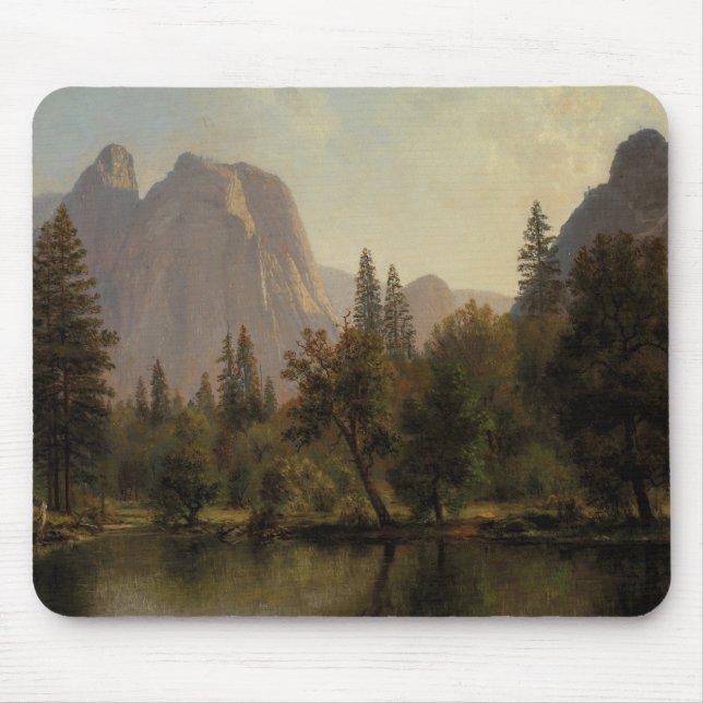 Cathedral Rocks, Yosemite Valley Albert Bierstadt Mouse Pad (Front)