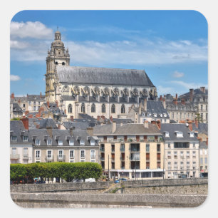 Cathedral Saint Louis at Blois in France Postcard Square Sticker