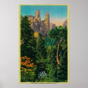 Cathedral Spires and Yosemite Valley Poster