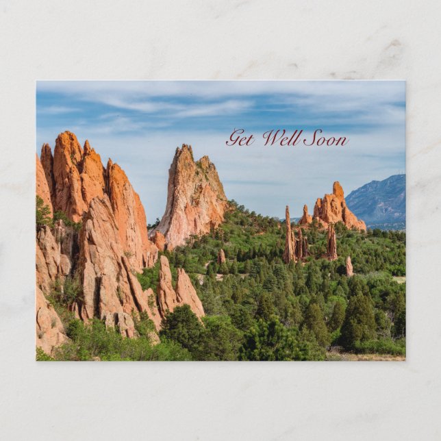 Cathedral Spires Formations Colorado Get Well Postcard (Front)